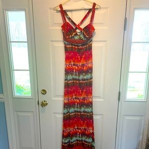 Tall, Tie-Dye Jovani Open-Back Prom Dress